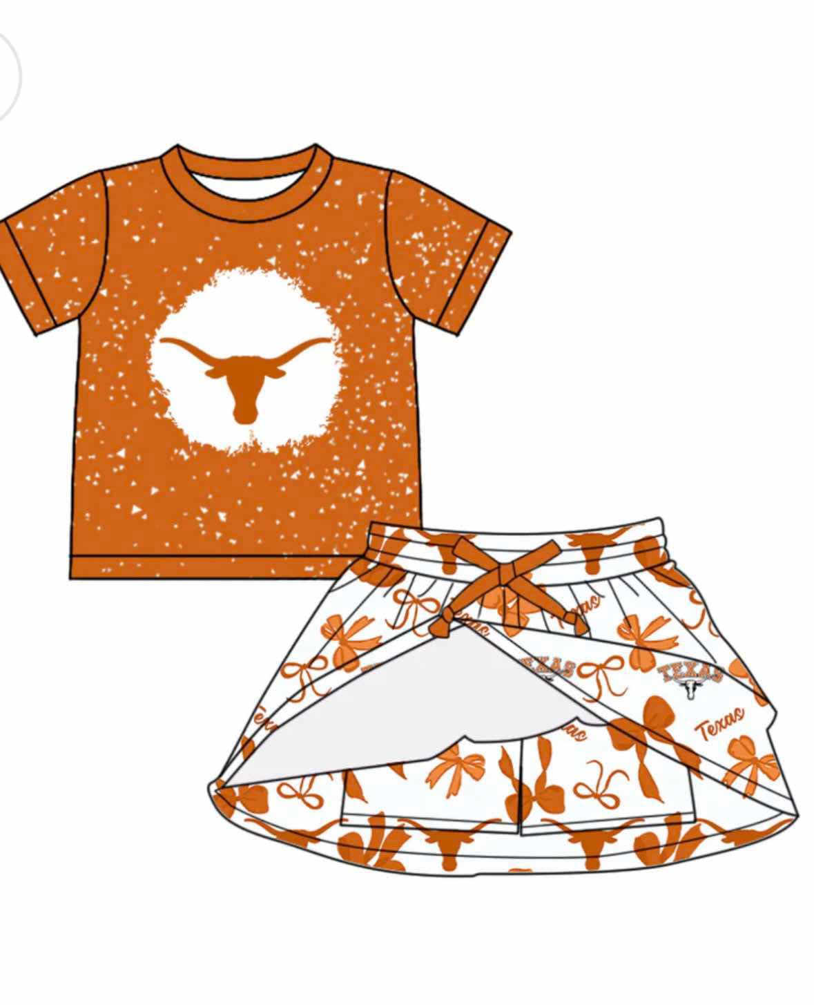 toddle girls cheer team skirt set