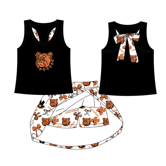 baby girl sleeveless top matching skorts custom design team outfit