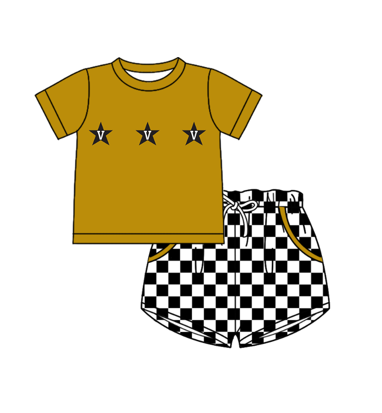 Custom team top matching shorts boy summer outfit