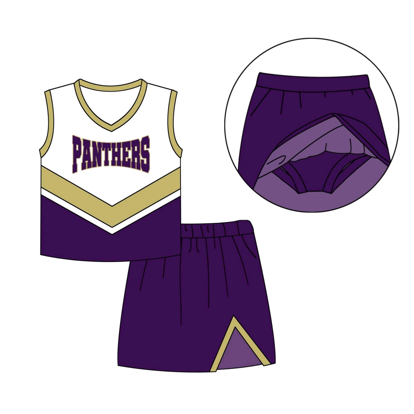baby girls cheer skirt outfit add liner shorts