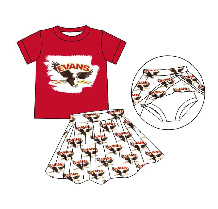 toddle girls cheer team skirt set