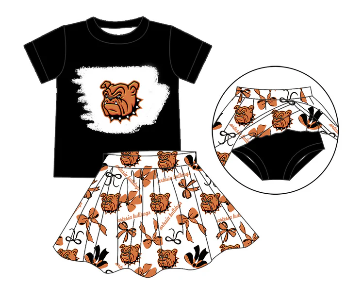 baby girl short sleeve top matching skorts custom design team outfit