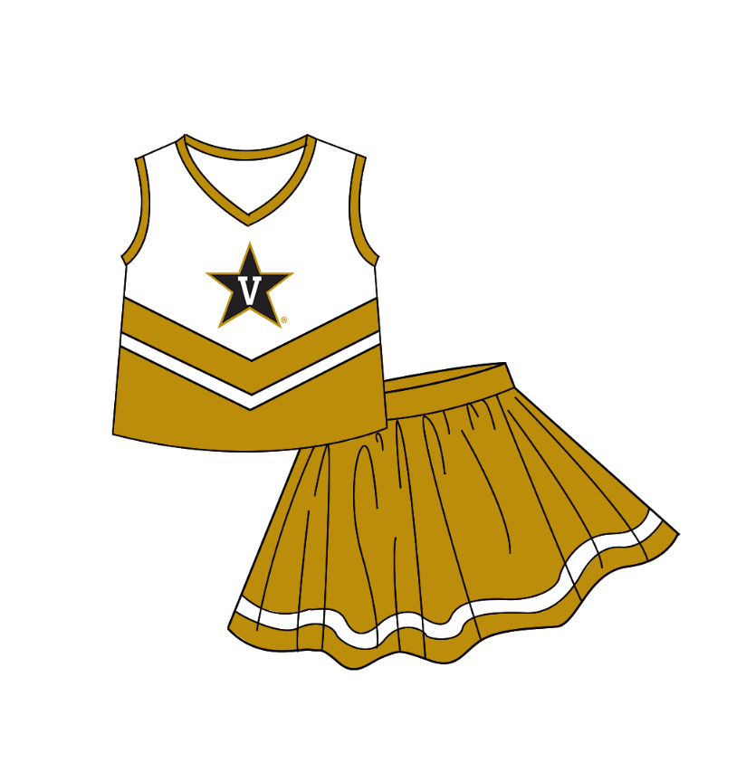 baby girl sleeveless top matching skorts custom design team outfit