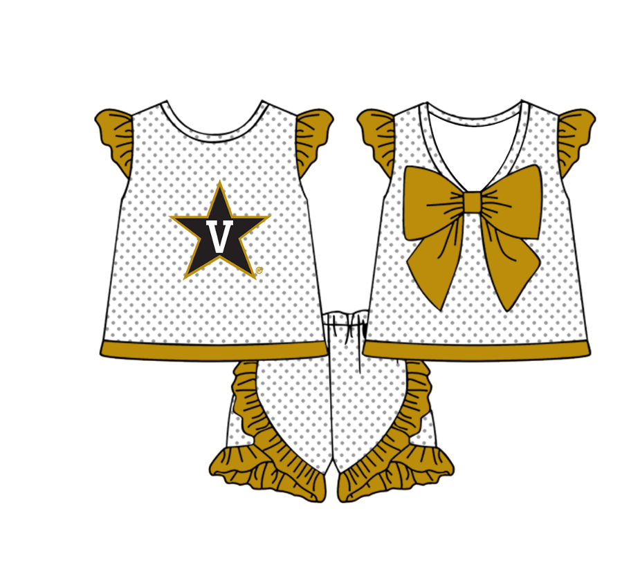 Custom team top matching shorts girl summer outfit