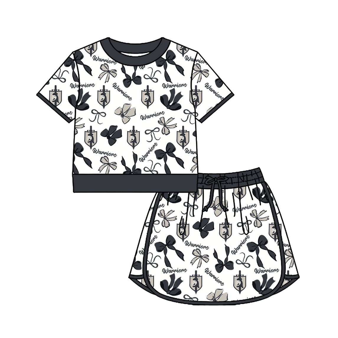 Custom team pullover top matching skorts girl summer outfit