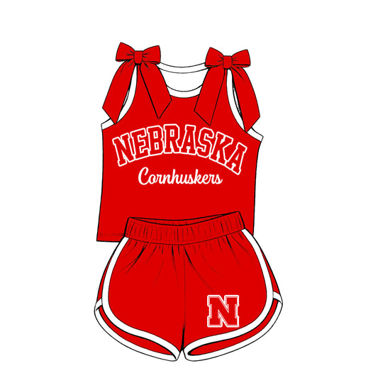 Custom team top matching shorts girl summer outfit wholesale factory price