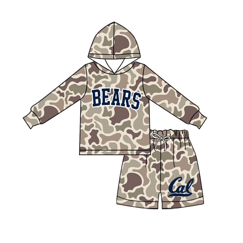Custom team top matching shorts kids boy hoodie outfit wholesale factory price