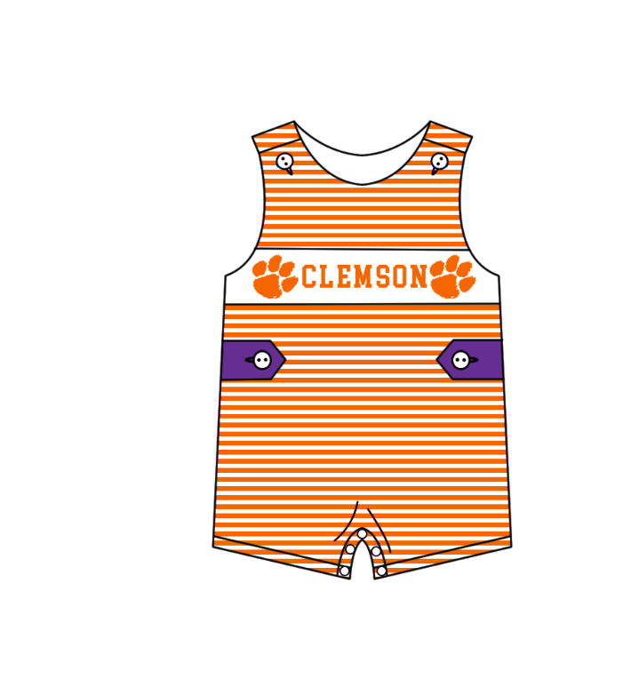 Custom collegiate team design toddle boy summer romper