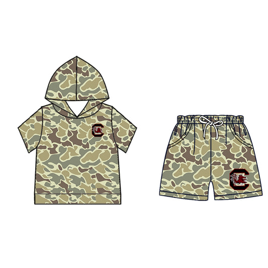 Kids short sleeve hoodie set wholesal factory price