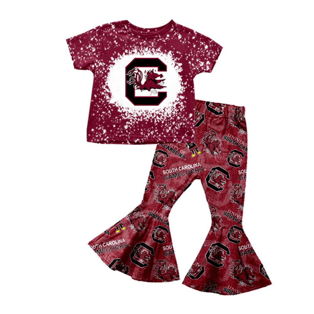 baby  girls South Carolina team design bell bottoms outfit