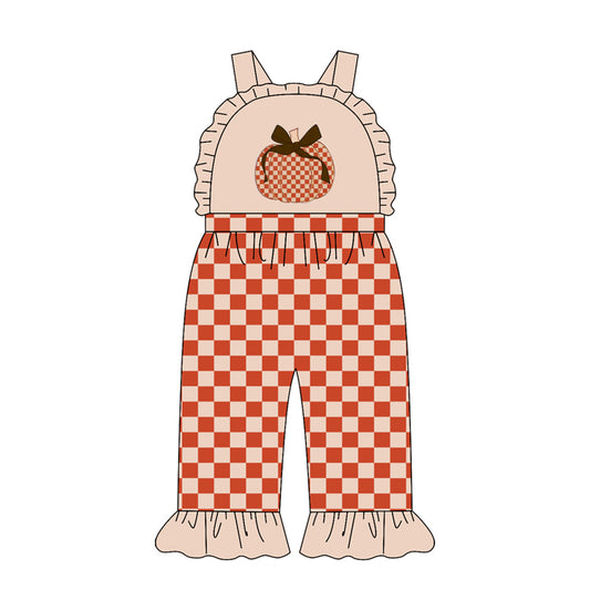 toddle girls fall pumpkin design jumpsuit wholesale factory price