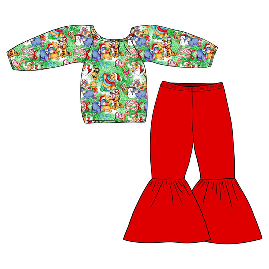 baby girl Christmas cartoon bear outfit