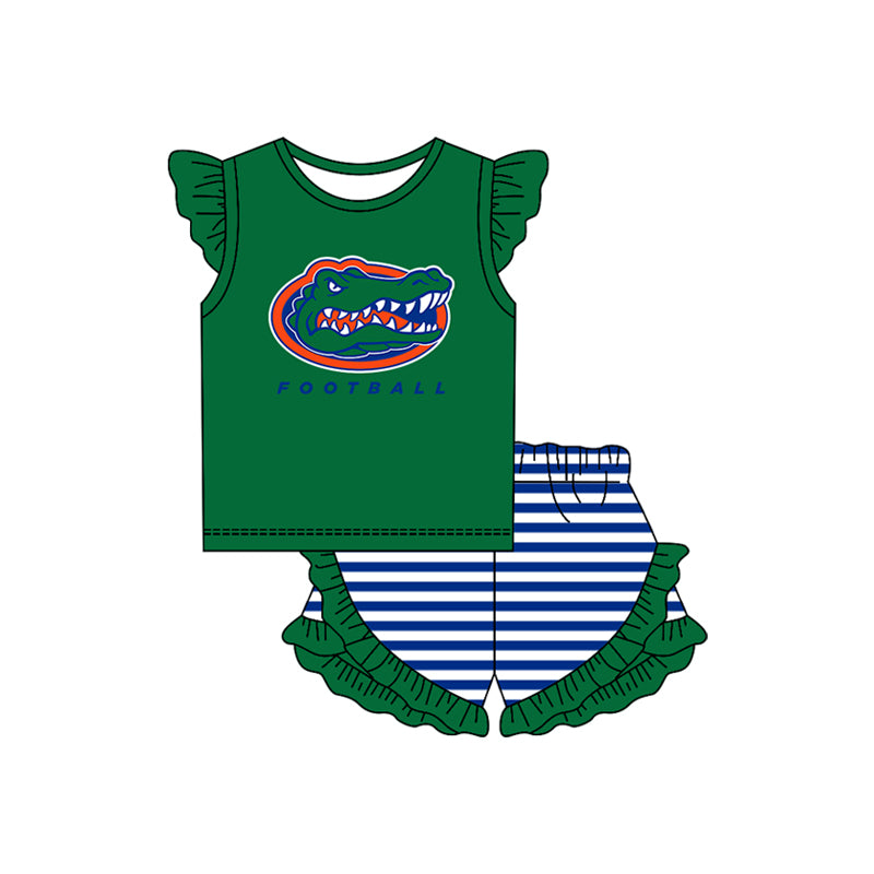 Custom uk team top matching shorts girl summer outfit