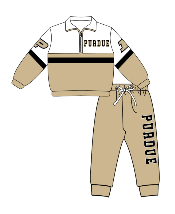 Kids long sleeve team pullover top matching pants outfit wholesal factory price