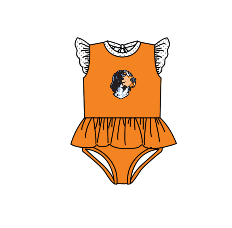 Girls one piece custom team design swimwear