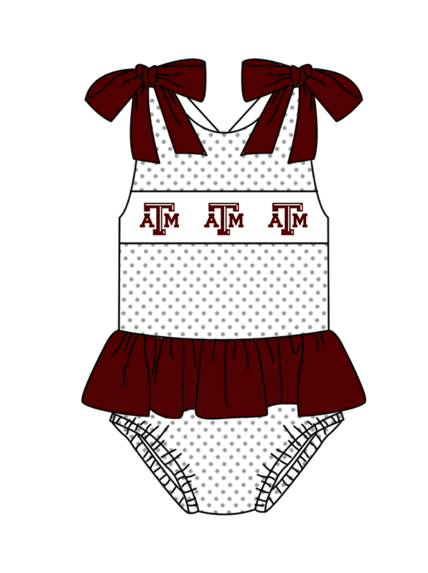 Girls one piece custom team design swimwear
