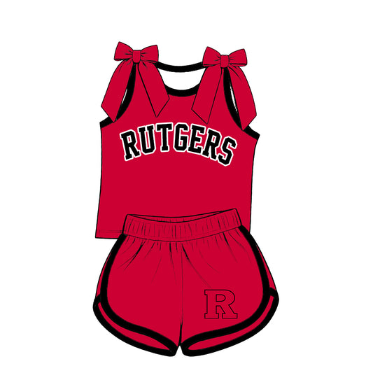 Custom team top matching shorts girl summer outfit wholesale factory price