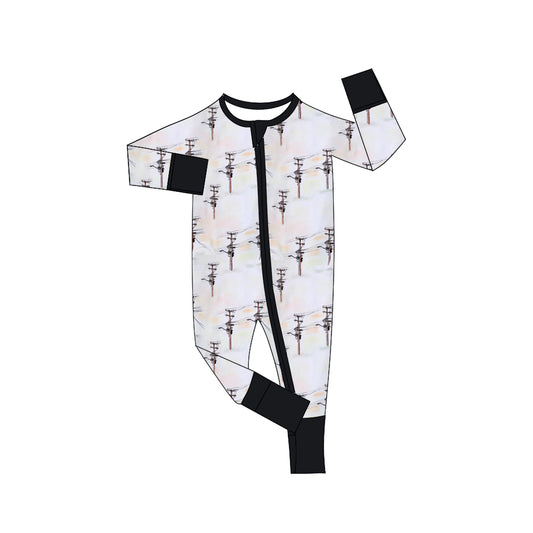 baby long sleeve lineman zip romper