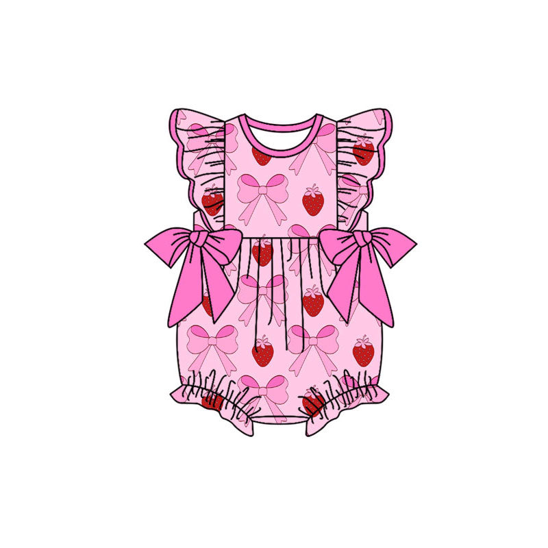 Toddle baby pink bow romper wholesale factory price