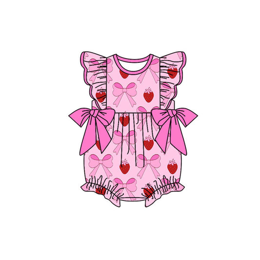 Toddle baby pink bow romper wholesale factory price