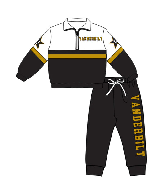 Kids long sleeve team pullover top matching pants outfit wholesal factory price