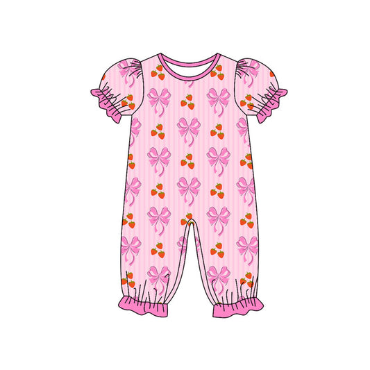 Toddle baby girls strawberry romper wholesale factory price