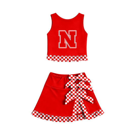 baby girls  sleeveless top matching skorts yoga clothing set
