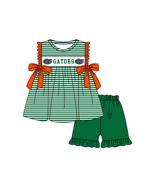 Custom team top matching shorts girl summer outfit