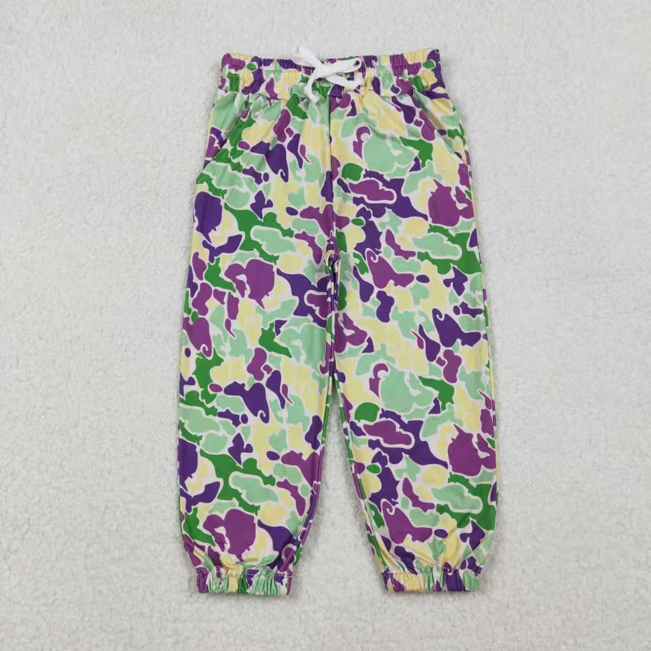 baby boy short sleeve Mardi Gras camo pajama set