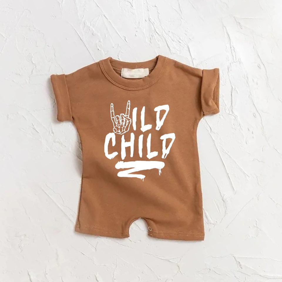 Wild child kids short sleeve romper