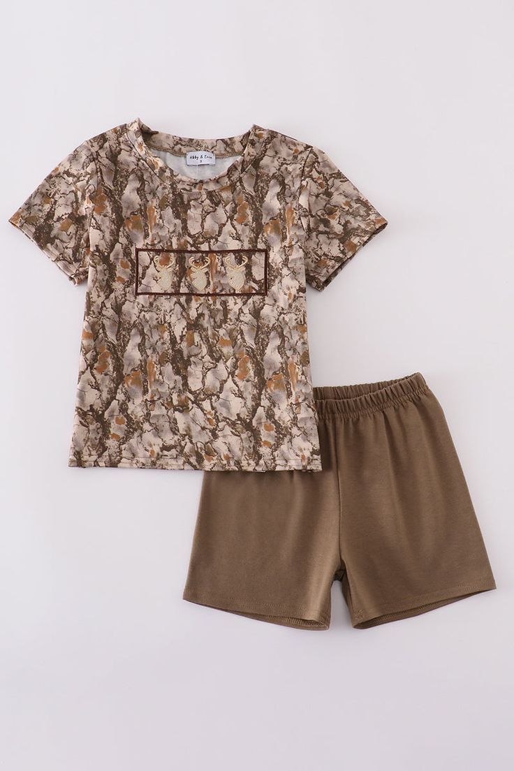 Toddle baby boy camo deer design summer outfit