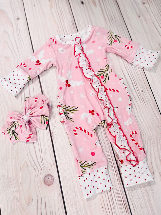 Toddle kids cute Christmas design long sleeve romper