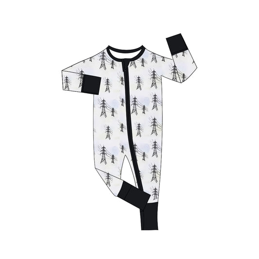 baby long sleeve lineman zip romper
