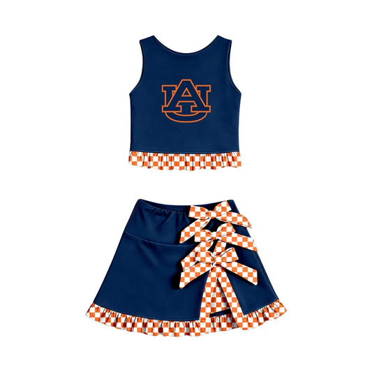 wholesale kids clothes custom team design skirt matching outfit