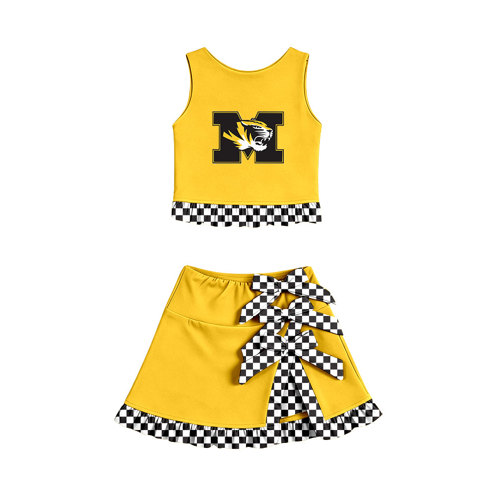 wholesale kids clothes custom Missouri team design skirt matching outfit
