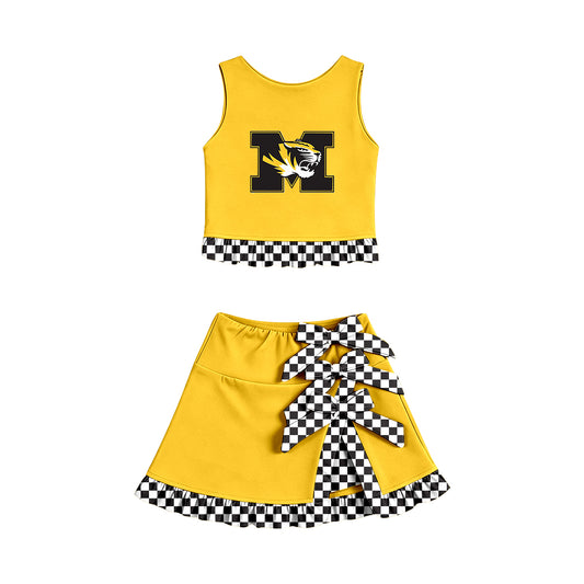 wholesale kids clothes custom Missouri team design skirt matching outfit