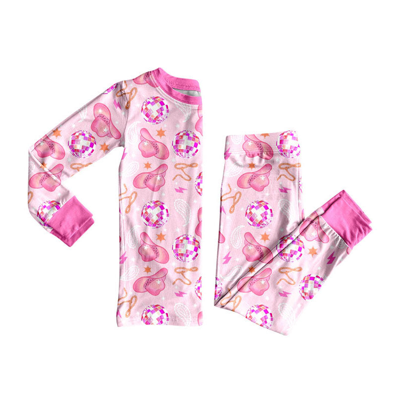 Western kids long sleeve pajama set wholesal factory price
