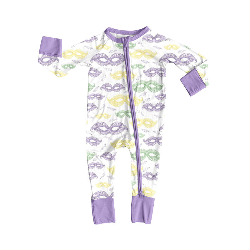 Toddle baby mardi gras long sleeve romper wholesale factory price