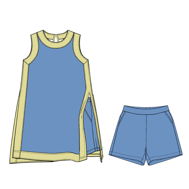 baby girls sleeveless dress matching shorts yoga clothing set