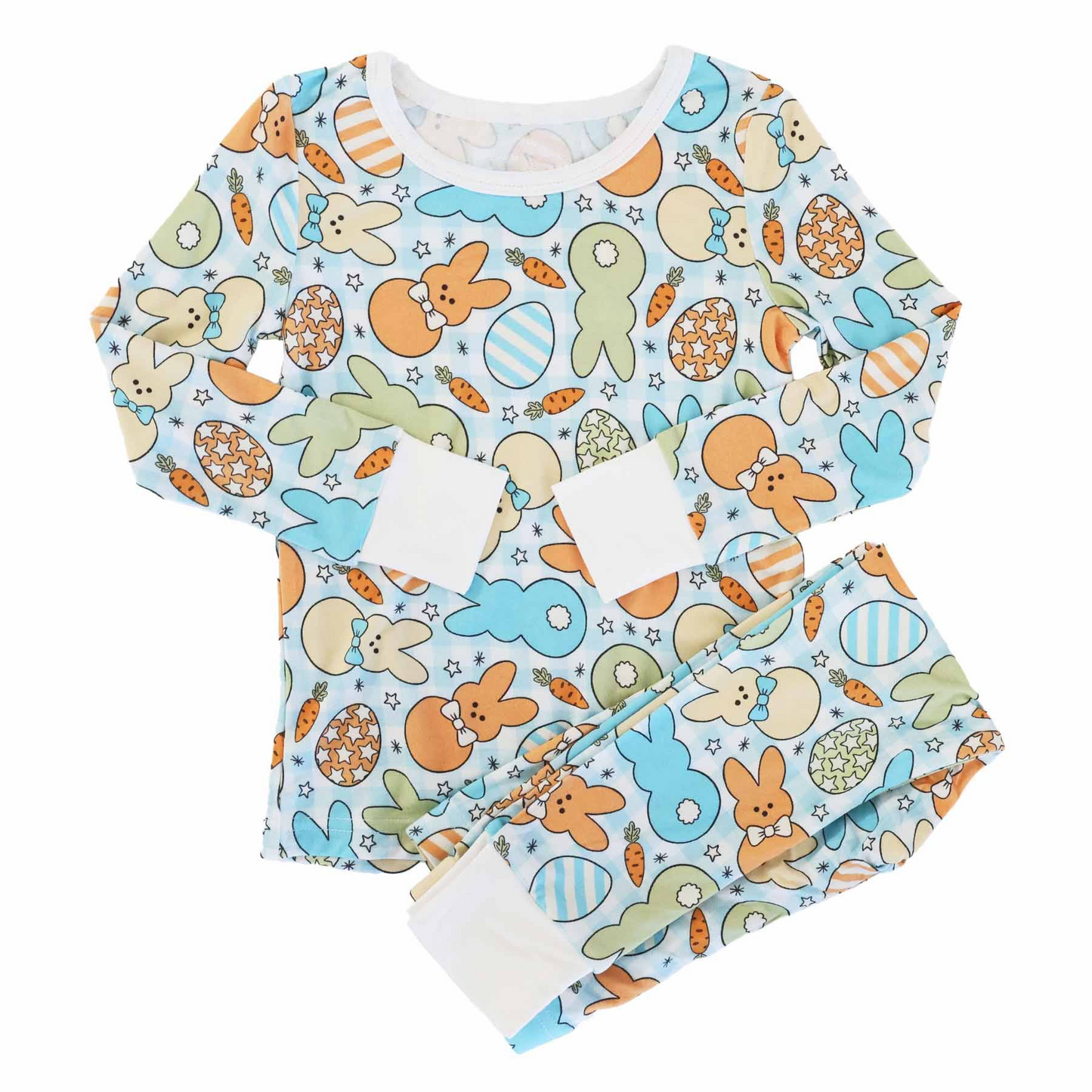 Infant baby boy Easter bunny long sleeve pajama set