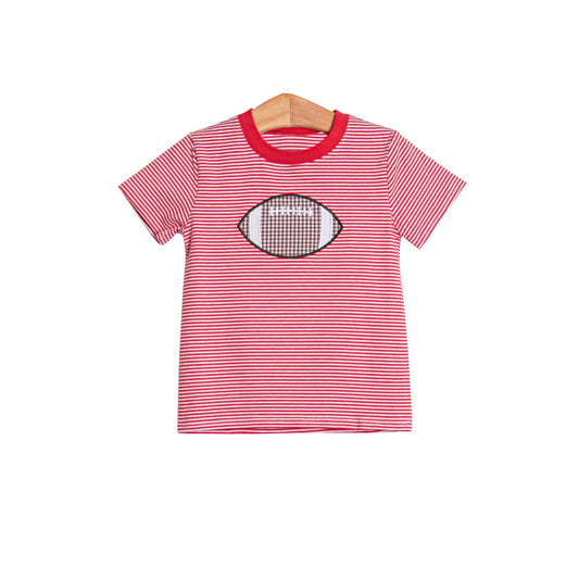 baby boy red stripes football top