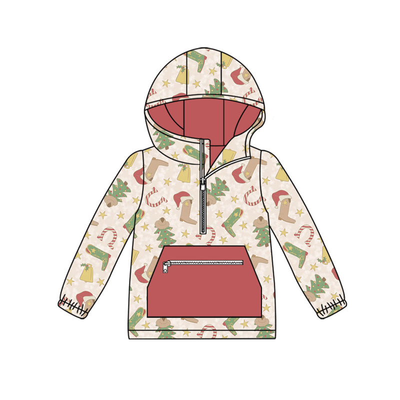Christmas kids girls baby long sleeve hoodie top