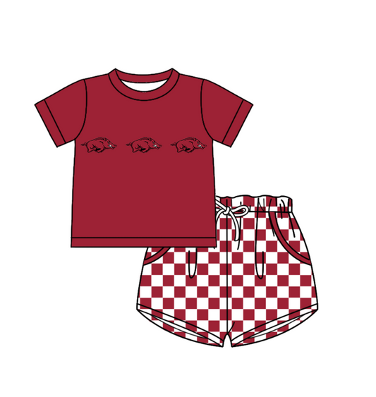Custom team top matching shorts boy summer outfit