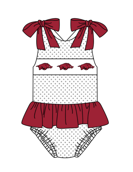 Girls one piece custom team design swimwear