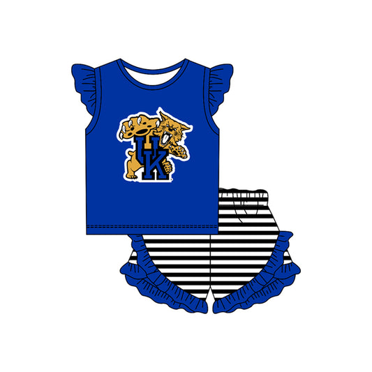 Custom uk team top matching shorts girl summer outfit