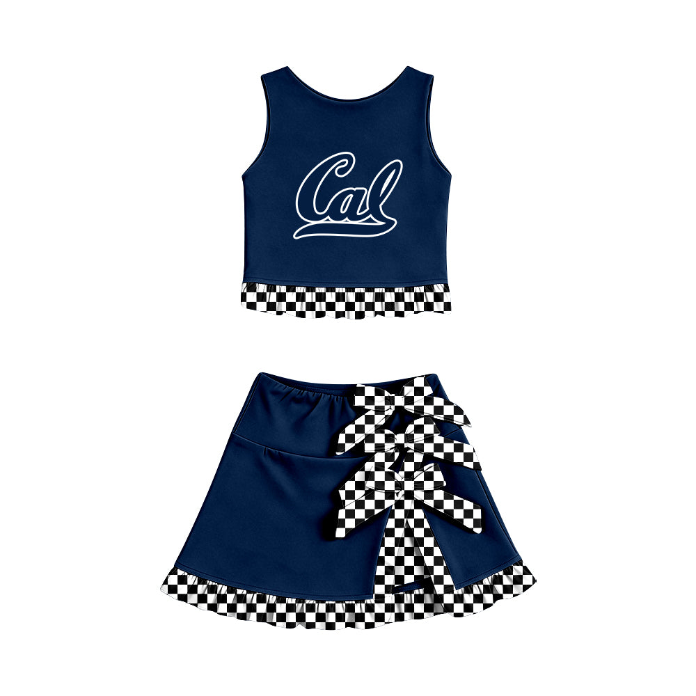baby girls  sleeveless top matching skorts yoga clothing set