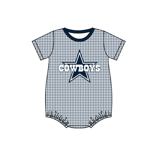 toddle baby boy team blue cowboy romper