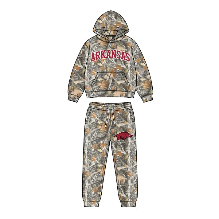 Toddle kids custom arkansas team design boy long sleeve clothes wholesale price