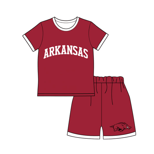 Custom team short sleeve top matching shorts boy summer outfit