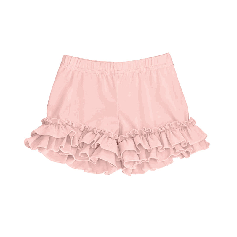toddle baby girl pink ruffle cotton shorts